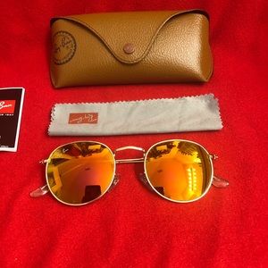 Ray-Ban Round Orange Unisex Sunglasses